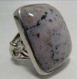 HUGE OCEAN JASPER RING STERLING SILVER SIZE 9