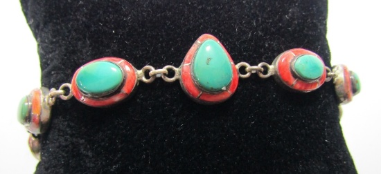NG" SOS ROYSTON TURQUOISE BRACELET STERLING SILVER