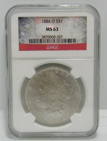 1884 O SILVER MORGAN DOLLAR COIN MS 63