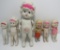 6 ANTIQUE BISQUE PORCELAIN DOLLS MOVEABLE ARMS