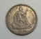 1862 US SILVER DIME LOVE TOKEN
