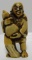 CARVED IVORY SIGNED NETSUKE HUNTER