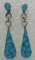 SIGNED TURQUOISE EARRINGS STERLING SILVER INLAY