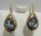 1.5CT TANZANITE EARRINGS 14K GOLD FRENCH BACK