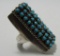 50 SNAKE EYE TURQUOISE RING STERLING SILVER SIZE 9