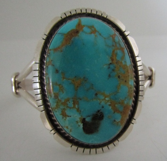 EDSITTY TURQUOISE CUFF BRACELET STERLING SILVER