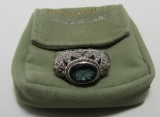 JUDITH RIPKA RING LONDON BLUE TOPAZ STERLING SILVE