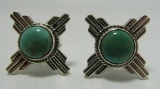 ZIA TURQUOISE CUFFLINKS STERLING SILVER LINKS