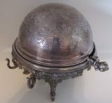 STERLING SILVER ROLLTOP BUTTER CAVIAR SERVER DISH