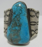 CHIMNEY BUTTE TURQUOISE CUFF BRACELET STERLING