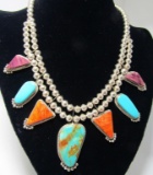 YELLOWHORSE TURQUOISE NECKLACE STERLING SILVER