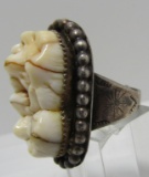 SB BEAR TOOTH RING STERLING SILVER SIZE 8.5.