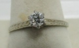 DIAMOND ENGAGEMENT RING 18K WHITE GOLD SIZE 7