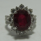 5.4C RUBY 1.6C DIAMOND RING 18K GOLD RTL$23,500