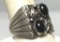 SIZE 12 SIGNED BB STERLING ONYX NAVAJO RING