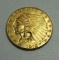 1912 US GOLD 2 1/2 DOLLAR INDIAN COIN