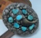 SIGNED PP STERLING TURQUOISE BEAR CLAW BELT BUCKLE