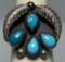 OLD PAWN ROBINS EGG TURQUOISE NAVAJO STERLING RING