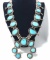 LARGE STERLING TURQUOISE SQUASH BLOSSOM NECKLACE