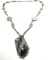 157 GRAM TURQUOISE ONYX STERLING NECKLACE