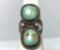 OLD PAWN TWO STONE STERLING TURQUOISE RING