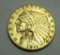 1911 US 2 1/2 DOLLAR GOLD INDIAN COIN