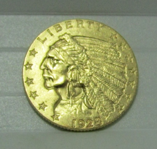 1928 USA 2 1/2 DOLLAR INDIAN GOLD COIN UNC
