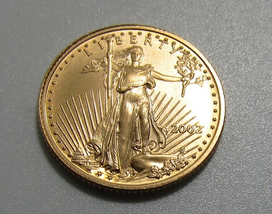 2002 US 5 DOLLAR GOLD EAGLE COIN UNC
