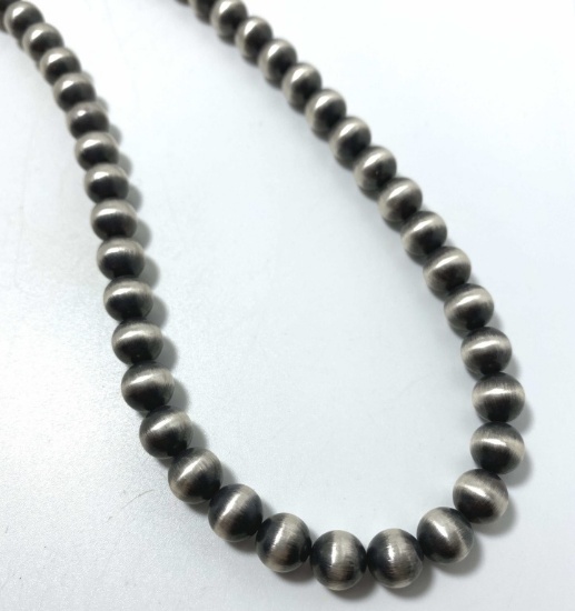 30" STERLING NAVAJO PEARLS BEADED NECKLACE