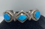 OLD PAWN NAVAJO STERLING TURQUOISE BRACELET
