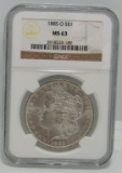 1885 O MORGAN SILVER DOLLAR COIN MS63