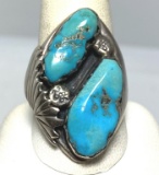 20 GRAM MAN'S NAVAJO STERLING TURQUOISE RING