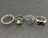 TURQUOISE ONYX ABALONE MARCASITE STERLING RING LOT