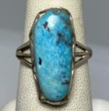 DAINTY WATERWEB TURQUOISE STERLING NAVAJO RING