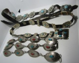 3 VINTAGE ESTATE CONCHO BELTS