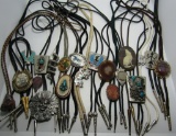 20 BOLO TIE NECKLACES TURQUOISE ASSORTED LOT