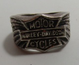 HARLEY DAVIDSON RING STERLING SILVER MOTORCYCLE