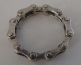 MOTORCYCLE CHAIN LINK RING STERLING SILVER