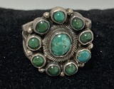 PETIT POINT SNAKE EYE TURQUOISE STERLING RING