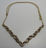 25 DIAMOND NECKLACE GOLD ON STERLING SILVER CHAIN