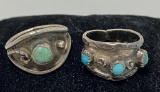 LOT OF TWO OLD PAWN STERLING NAVAJO RINGS