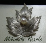 7MM MIKIMOTO PEARL PIN STERLING SILVER BROOCH