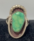 OLD PAWN CARICO LAKE TURQUOISE STERLING RING