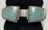 NATIVE AMERICAN STERLING TURQUOISE WATCH BAND