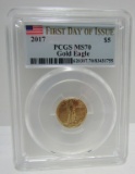 2017 US 5 DOLLAR GOLD COIN MS 70 FIRST DAY PCGS