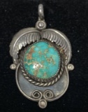 OLD PAWN SIGNED AY NAVAJO STERLING PENDANT