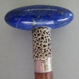 STERLING SILVER & LAPIS CANE WALKING STICK