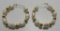 14K YELLOW GOLD SEEDPEARL HOOP EARRINGS