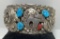 SPENCER NAVAJO STERLING TURQUOISE CORAL BEAR CUFF