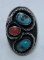 VINTAGE STERLING TURQUOISE SNAKE RING 26 GRAM